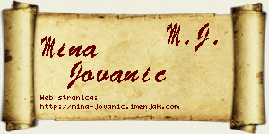 Mina Jovanić vizit kartica